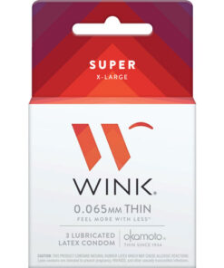Wink X Large Condoms Wholesale 3 Count Box